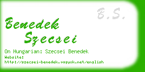 benedek szecsei business card